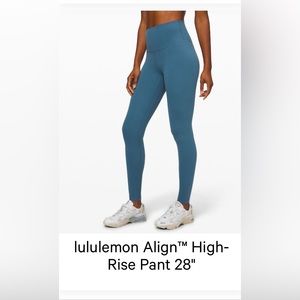 Lululemon align 28’ blue leggings